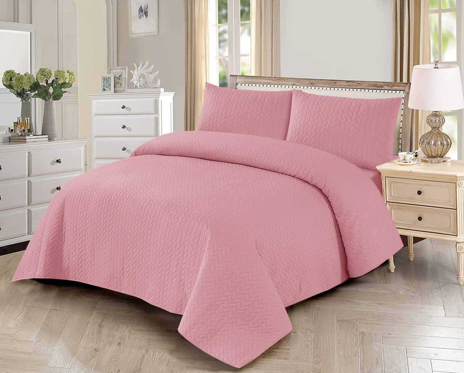 3PC Premium Quality Quilted King Size Bed Spread