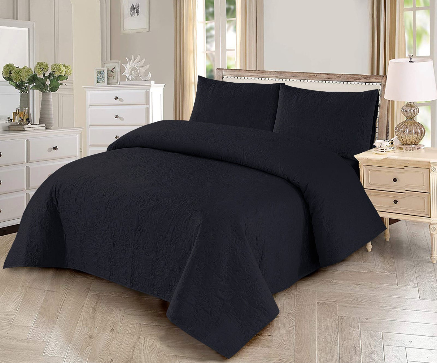 3PC Premium Quality Quilted King Size Bed Spread