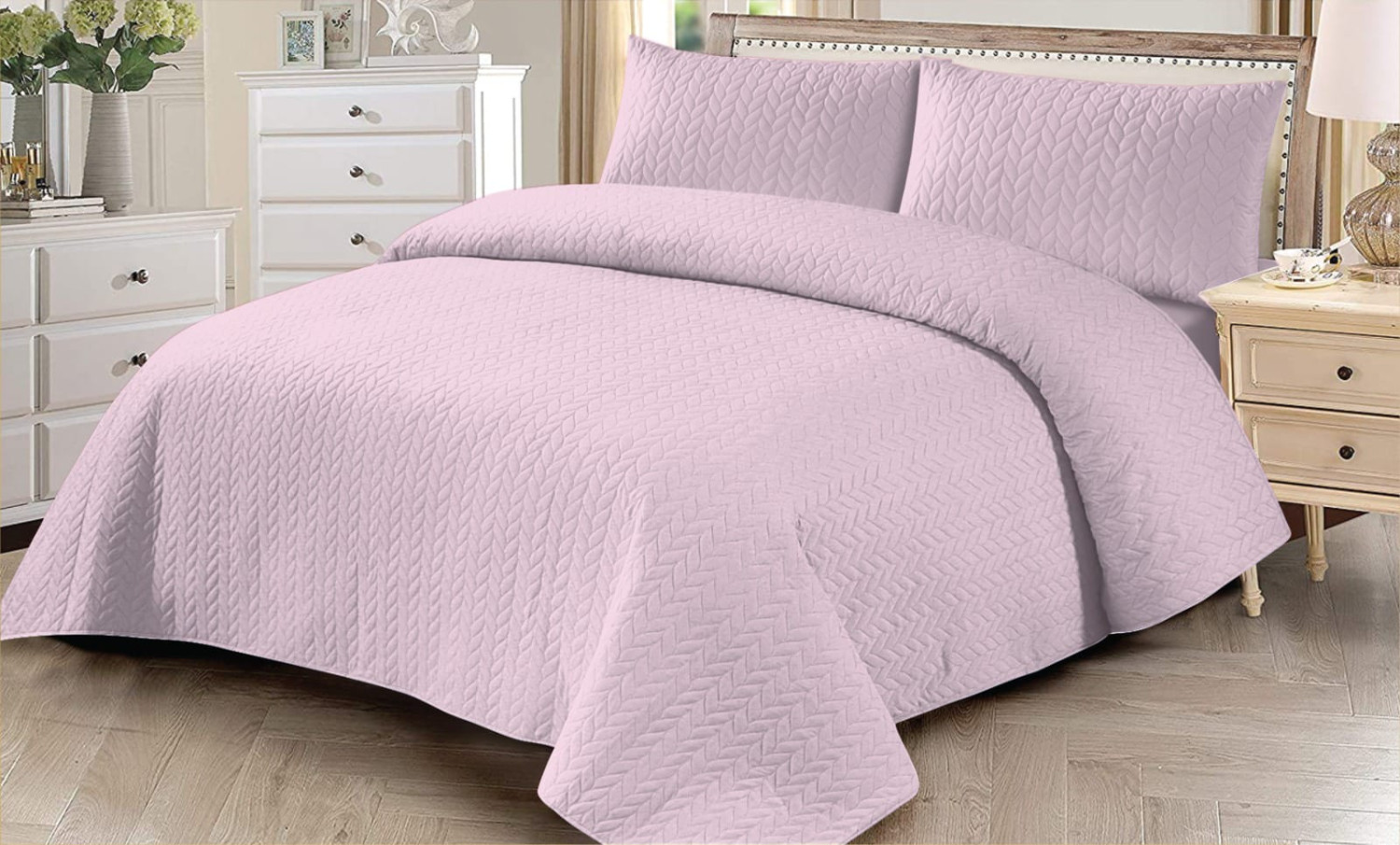3PC Premium Quality Quilted King Size Bed Spread