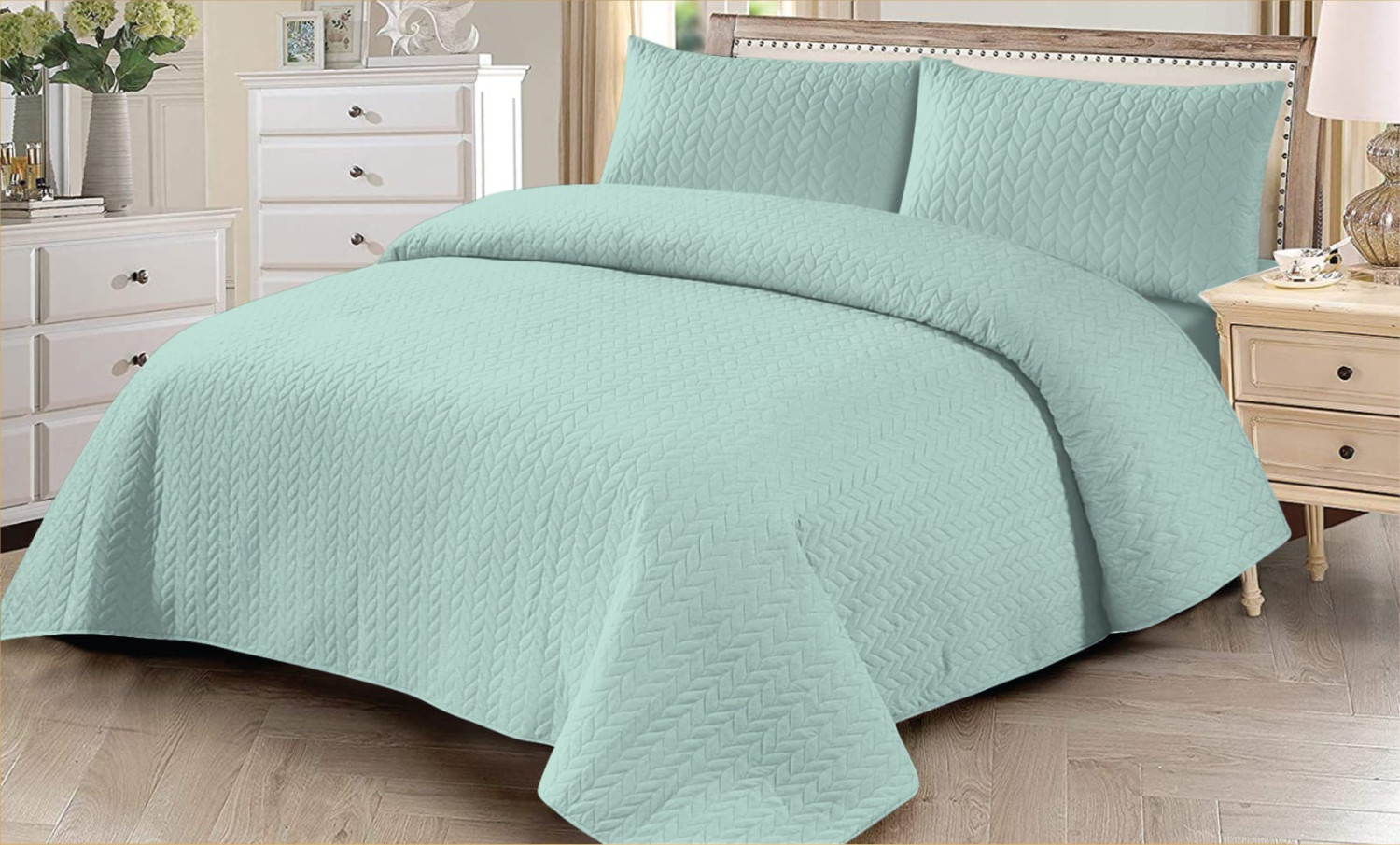 3PC Premium Quality Quilted King Size Bed Spread